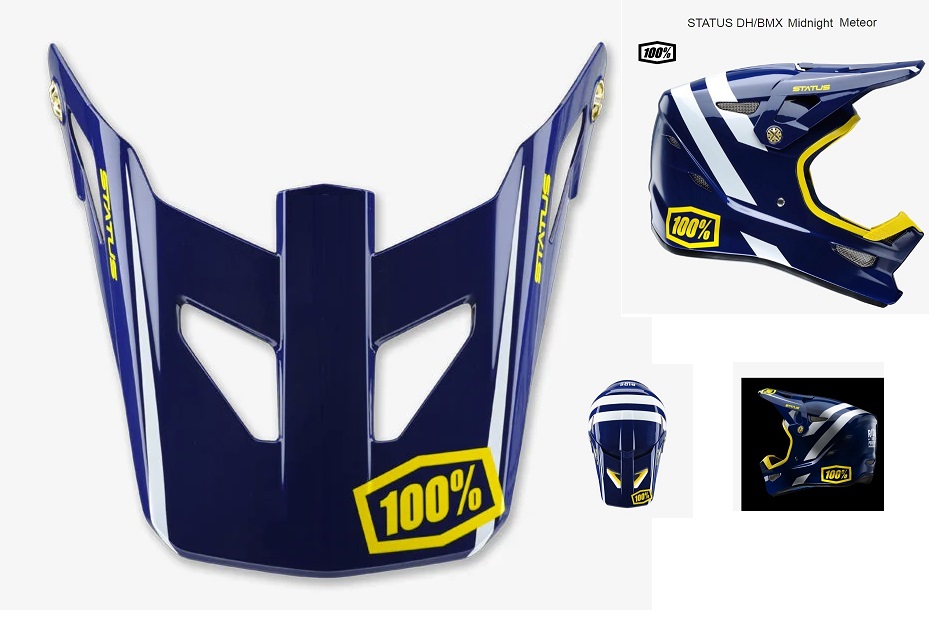PALA CAPACETE 100% STATUS MIDNIGT METEOR AZUL ESCURO