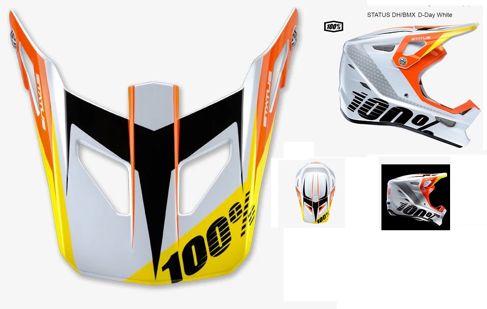 PALA CAPACETE 100% STATUS D-DAY WHITE BRANCO