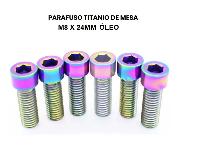 PARAFUSO TITANIO DE MESA M8 X 24MM 6 x UNIDADES ÓLEO