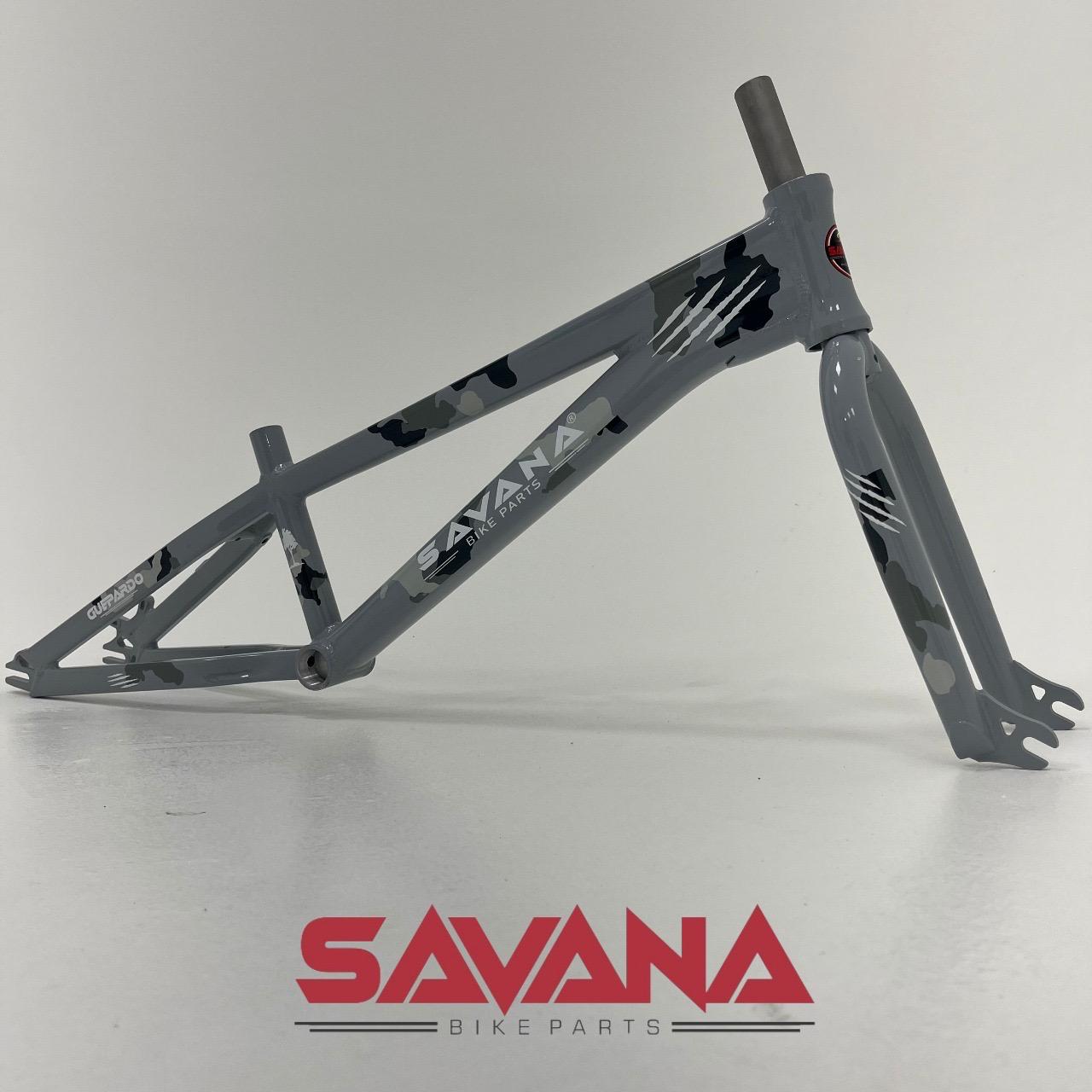 KIT QUADRO E GARFO SAVANA BMX RACE 21 XL CINZA