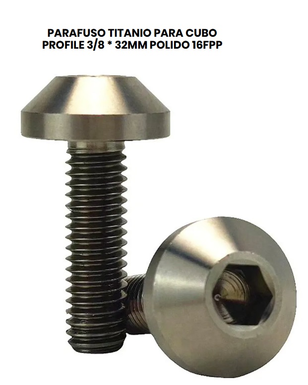 PARAFUSO PROFILE TITÂNIO p/ CUBO MINI ELITE FINO 3/8 FÊMEA PAR